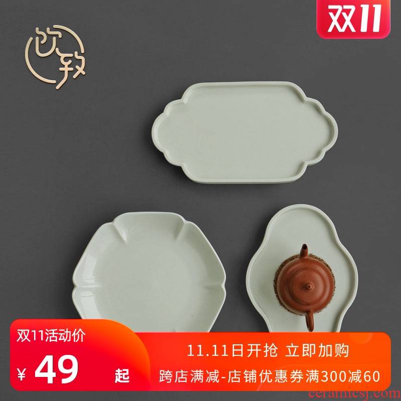 Ultimately responds to secret dry mercifully glaze pot bearing base plate of Japanese zen tea adopt ceramic tea set tea tea tray tea tray