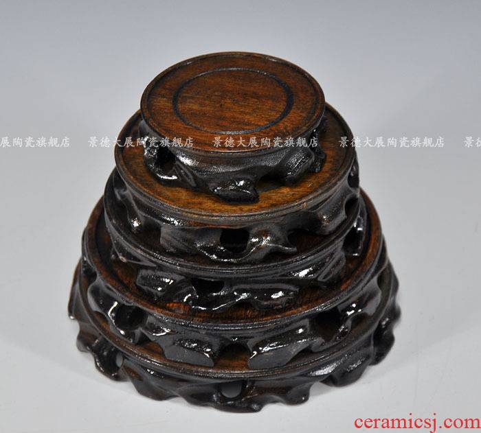 Make solid wood carved base furnishing articles solid wood base jade stone base of root carving handicraft stone base