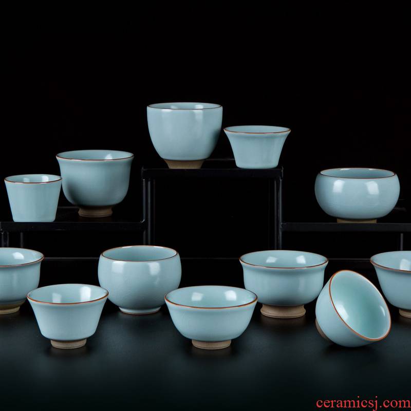 Your up kung fu tea cups personal special master cup single CPU jingdezhen ceramic tea ice crack, single sample tea cup