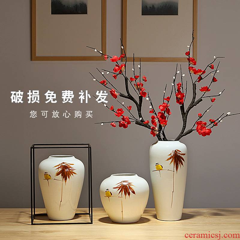 Jingdezhen ceramics vases, new Chinese style decorations furnishing articles sitting room porch dried flowers flower arrangement home outfit