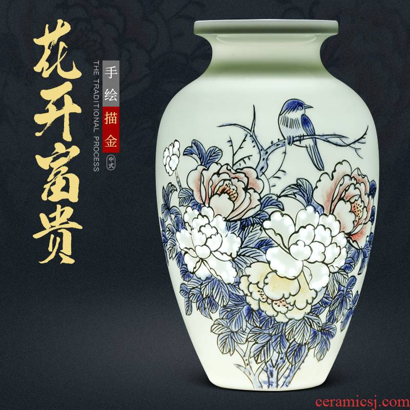 Jingdezhen ceramics furnishing articles by hand made exquisite thin foetus vases, new Chinese style creative wine sitting room adornment