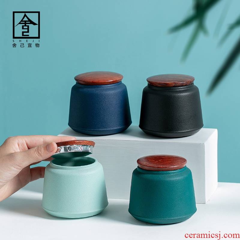 The Self - "appropriate content caddy fixings receives a Japanese contracted and I pure color jar ceramic small seal tea storage tanks