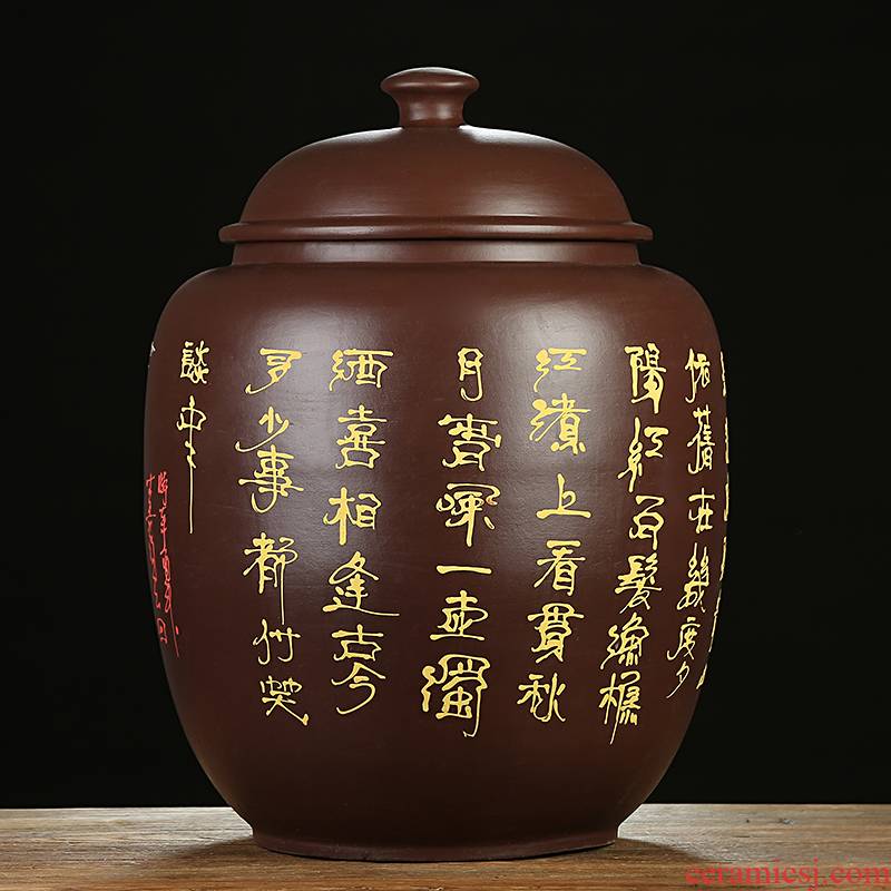 Shadow at yixing purple sand tea pot shengchan dui storage tank barrel large POTS of pu - erh tea canned detong JSBT