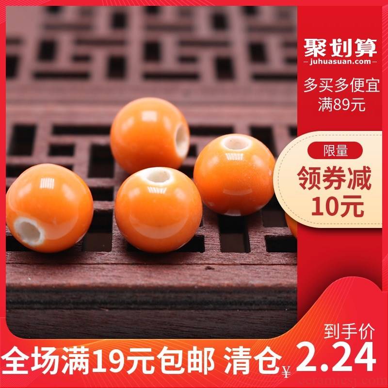 6 mm orange macroporous beads orange ceramic beads with radish beads 10 mm50 100 a pack