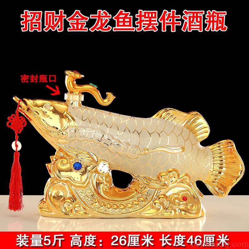 Lucky gold dragon fish and ceramics bottle creative arts pretty good - & household adornment furnishing articles bottle