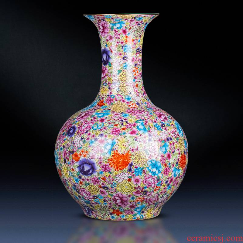 Jingdezhen ceramics colored enamel vase landing a large sitting room flower arranging European household act the role ofing is tasted furnishing articles TV ark