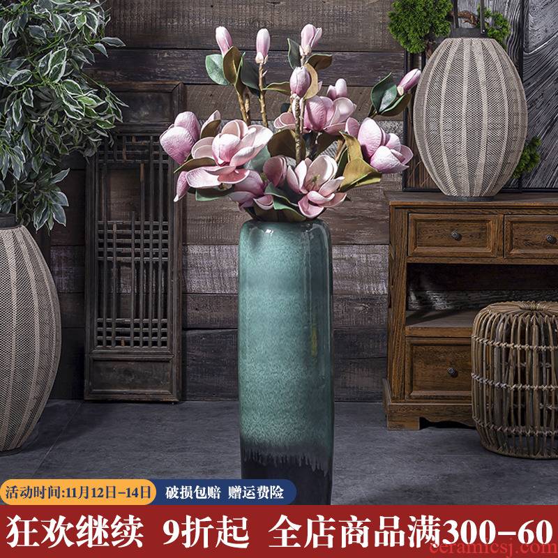 Jingdezhen dried flower vase landing large ceramic sitting room porch European I and contracted style flower arranging furnishing articles