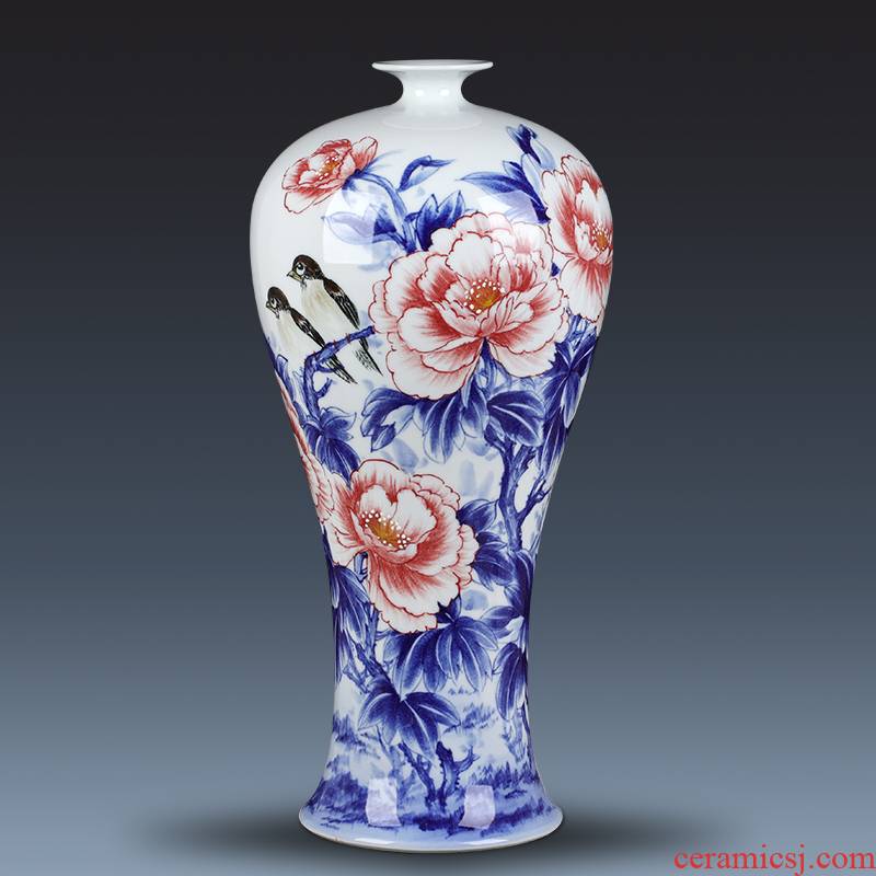 The Master of jingdezhen chinaware big vase hand - made blooming flowers furnishing articles gifts club villa hotel