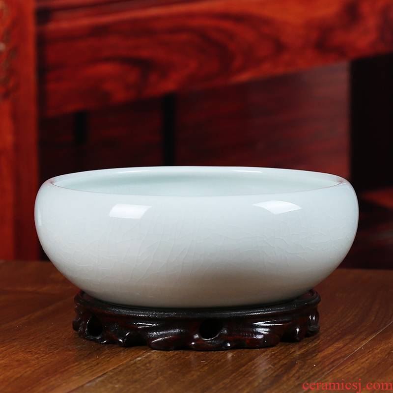 Jingdezhen ceramics slicing goldfish bowl shallow tortoise cylinder ashtray pen XiCha handicraft furnishing articles to wash to the living room