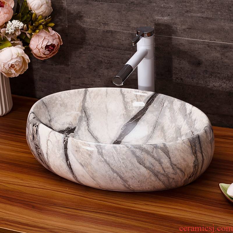 Ceramic art stage basin Europe type restoring ancient ways the lavatory basin sink marble bathroom small household size