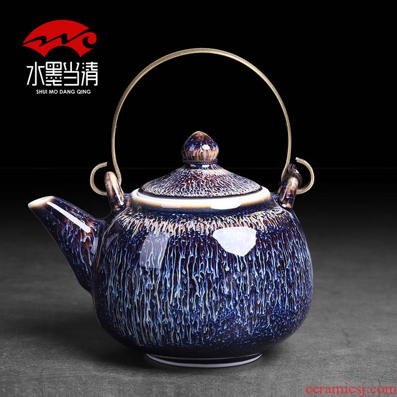 Jianyang built light ceramic teapot single pot large tire iron girder filtering pot home side of a single pure manual put the pot