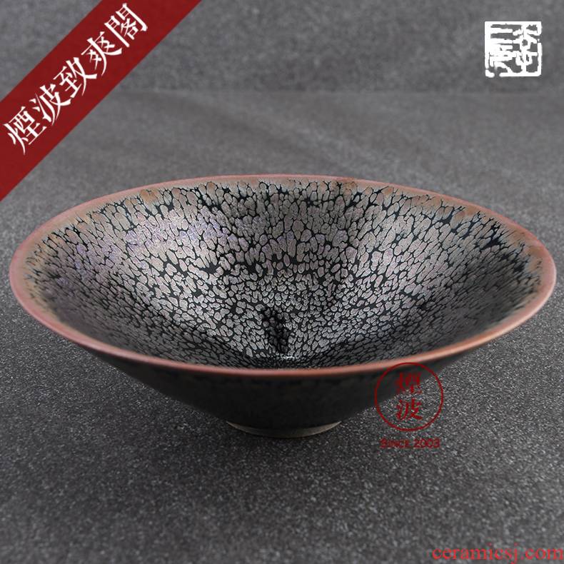 Those Japanese pottery Tian Xing, unit 2 songstress variable purple light temmoku soup 盌 built light tea light cup 58