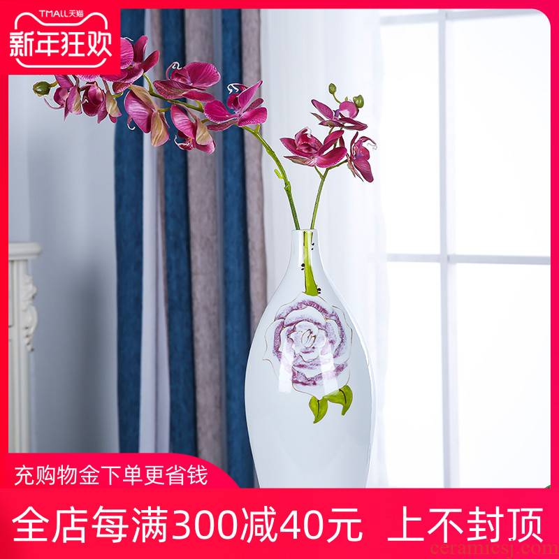 Jingdezhen ceramics of I and contracted three - piece peony vase decoration place to live in the living room table flower arrangement