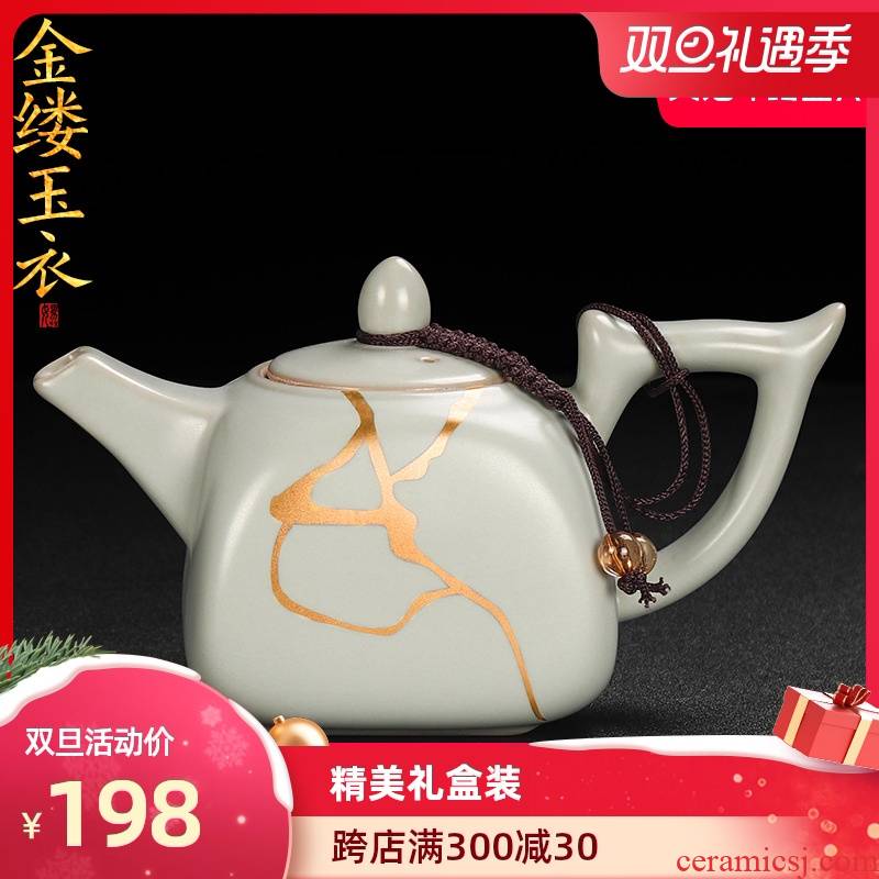 Artisan fairy paint your up household ceramic teapot hand - made slicing can raise your porcelain single pot of large - sized belt filter teapot