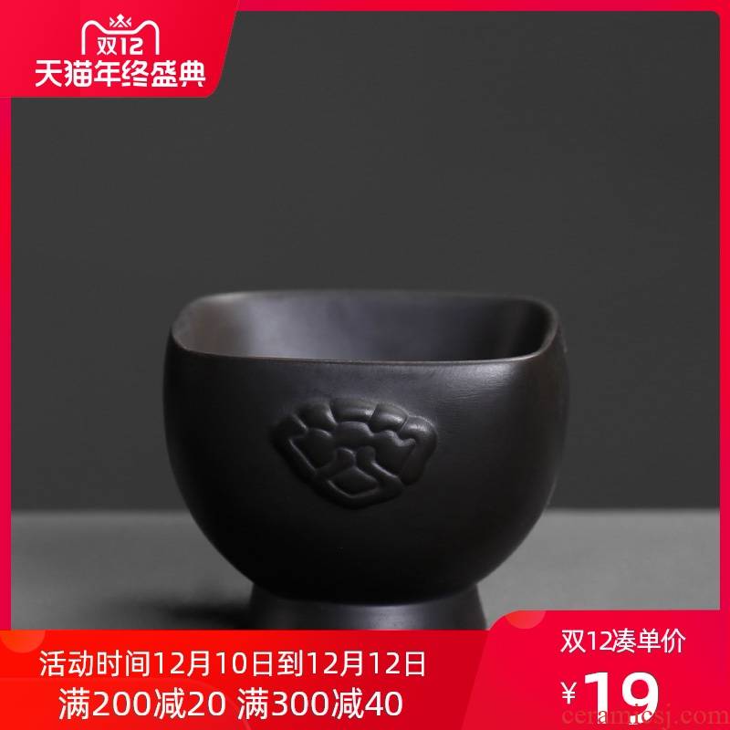Kung fu ceramic cups single purple sand cup yixing pure manual single master cup tea trumpet restoring ancient ways