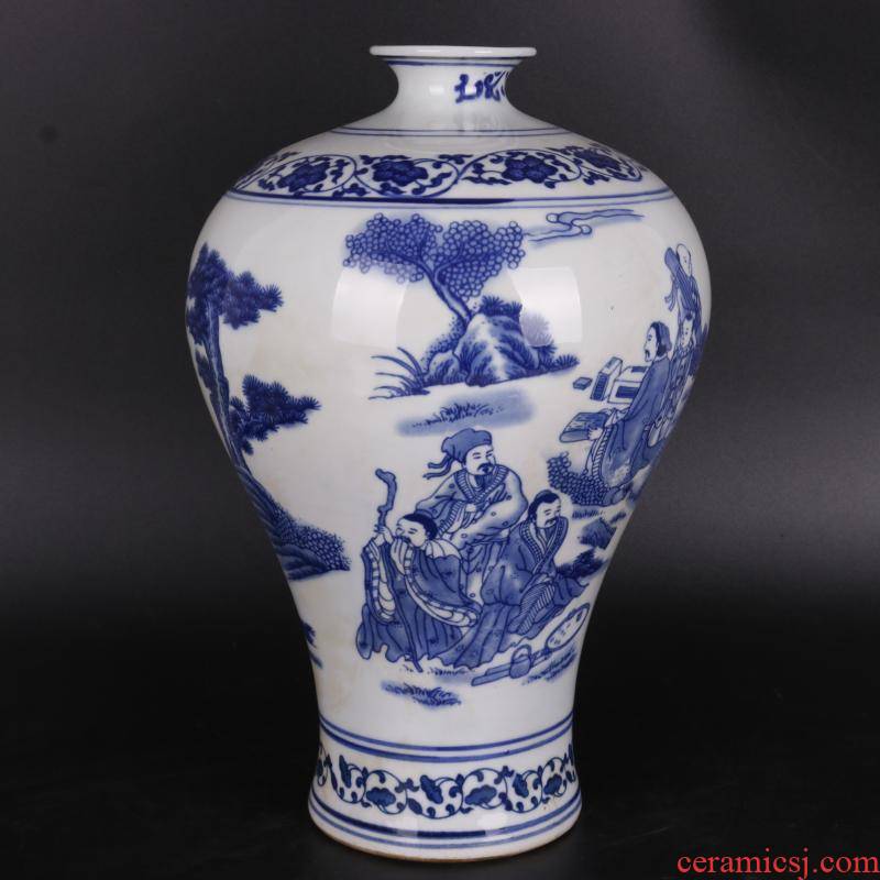 Character wen the qing qianlong com.lowagie.text.paragraph name plum bottle applique antique porcelain household of Chinese style furnishing articles old goods collection process