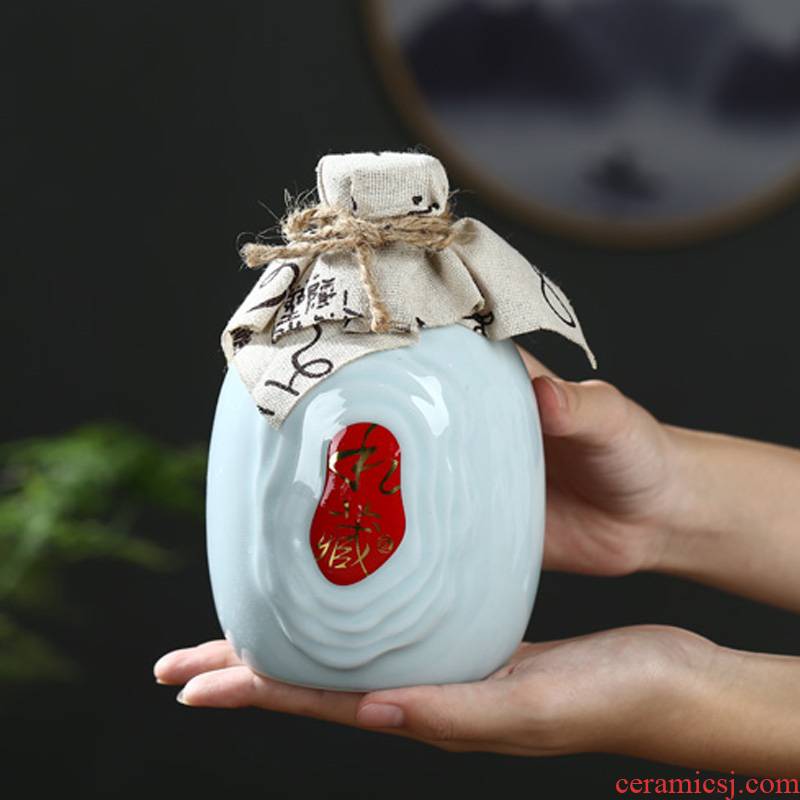 1 kg pack of jingdezhen ceramic bottle sealed bottles jugs home hip creative gift boxes bottle wine jars