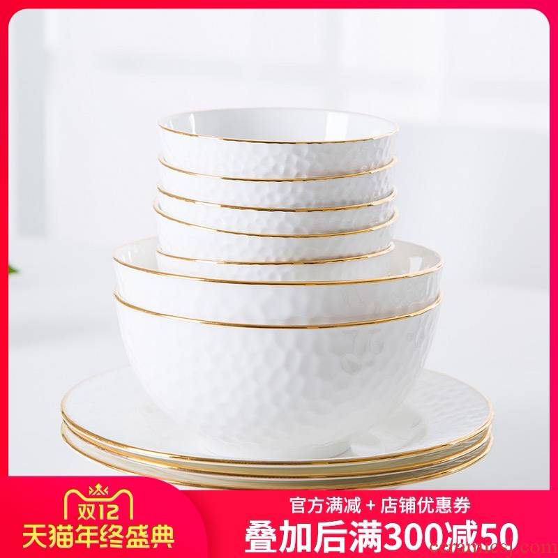 Jingdezhen up phnom penh dish tableware kit home Jingdezhen European - style ipads porcelain chinaware dinner set bowl dish