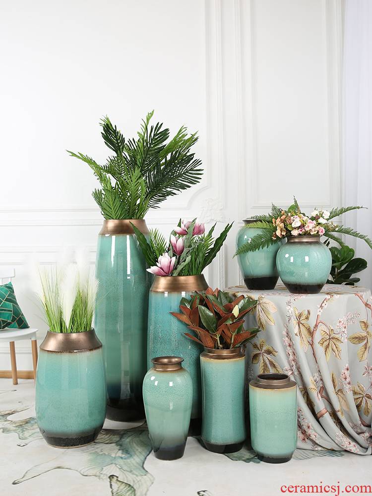 Jingdezhen European ceramic vase landing household is I and contracted sitting room dry flower arranging flowers POTS decoration furnishing articles