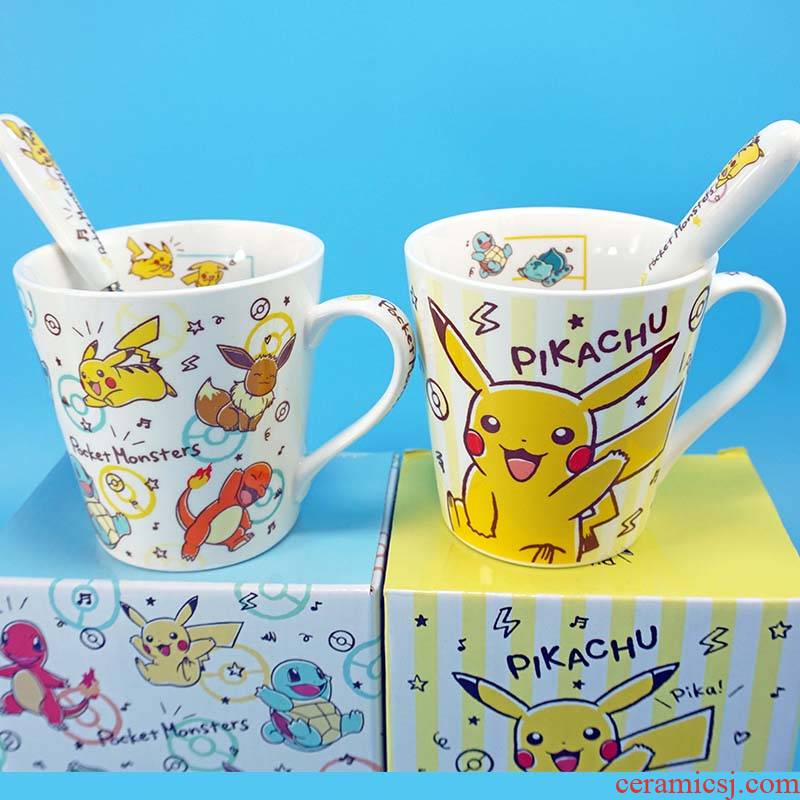 Pikachu children cartoon express it in ceramic cup keller cup milk for breakfast cup girl heart girlfriends coffee cup