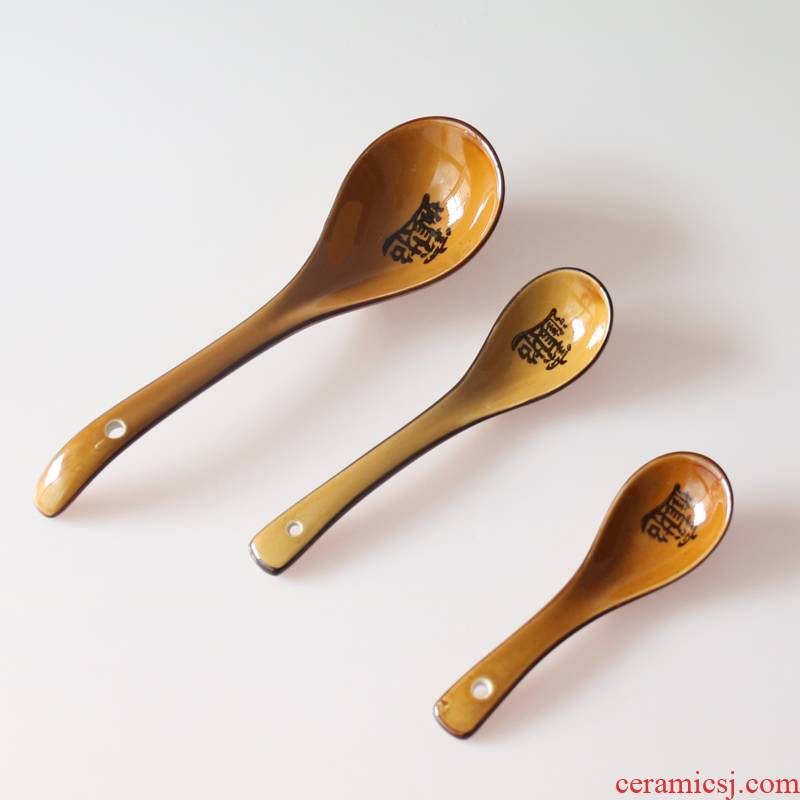 A thriving business ceramic spoon household spoon, spoon, ladle long spoon handle big spoon to ultimately responds soup spoon
