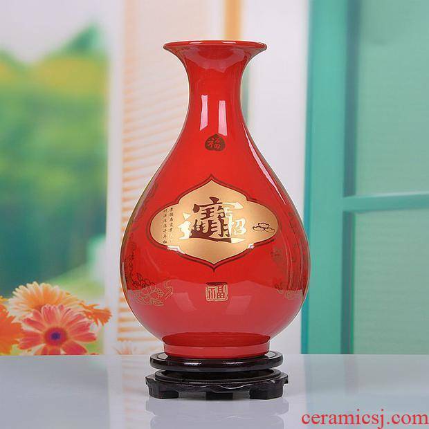 Jingdezhen ceramic vase modern wedding gift decoration furnishing articles home decoration China red porcelain vase