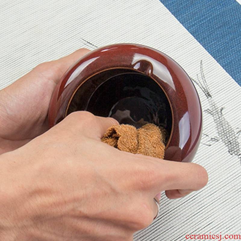 Qiao mu creative move variable ashtray household ceramic tea tea accessories zero with small portable ashtray