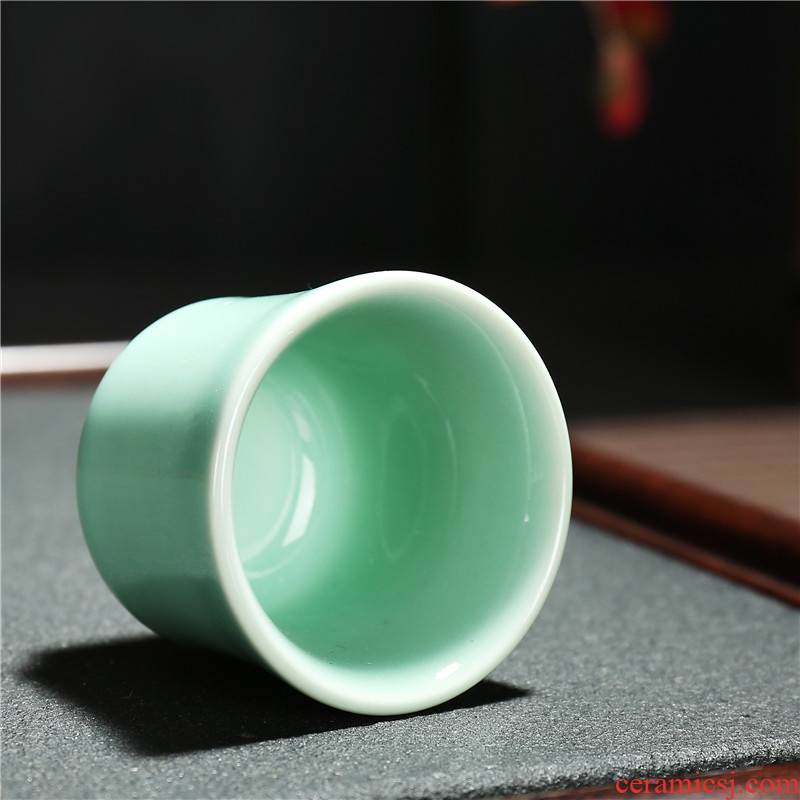 Qiao mu 1 two wine cup Chinese ceramic small single cup liquor cup traditional household KaiKouBei celadon noggin
