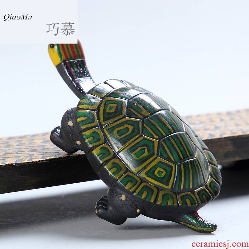 Qiao mu purple color pet tortoise tea pet accessories car furnishing articles play kung fu tea tea from tea tea