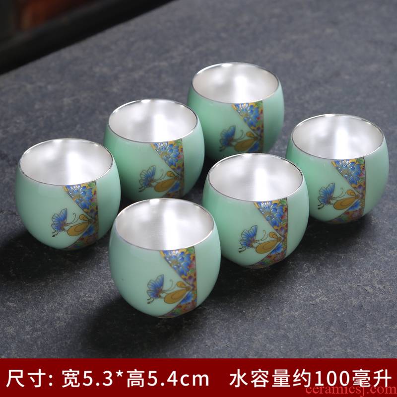 Kung fu small ceramic cups tea bowl home a single sample tea cup purple sand tea masters cup celadon jingdezhen