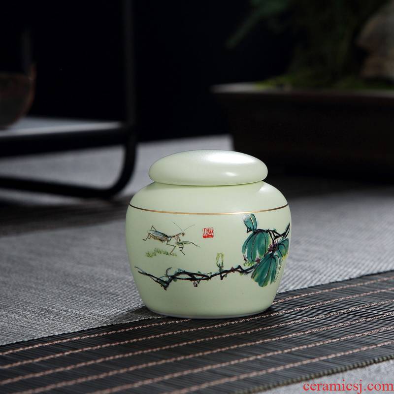 Jingdezhen ceramic portable mini caddy fixings POTS with household store tea pot small seal pot