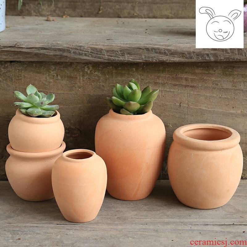 Fleshy flowerpot flower pot shape of ancient pottery Fleshy flower pot in ceramic flower POTS ceramic basin modelling is rich, Fleshy