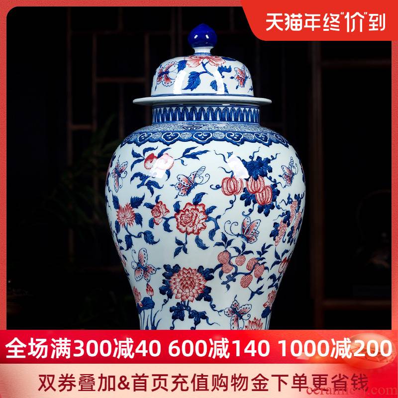 The General hand - made of blue and white porcelain of jingdezhen ceramics youligong tank storage tank by hand antique Chinese style household act the role ofing is tasted