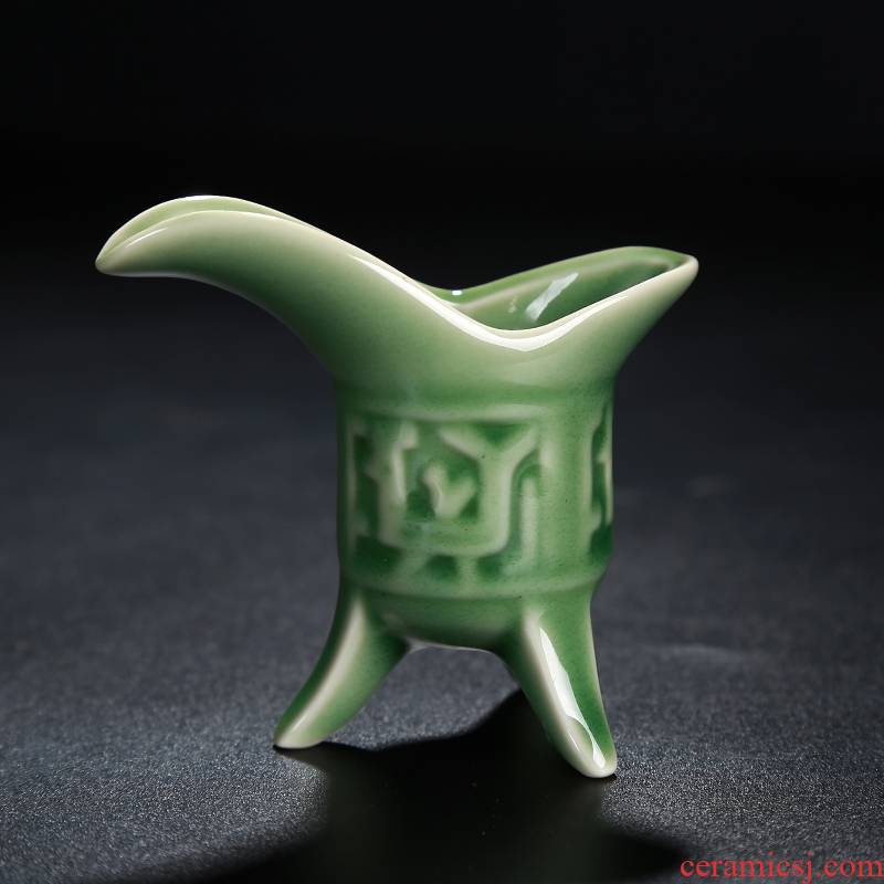 Qiao mu archaize celadon liquor wine goblet suit ceramics glass restoring ancient ways a small handleless wine cup creative spirits and wine wine