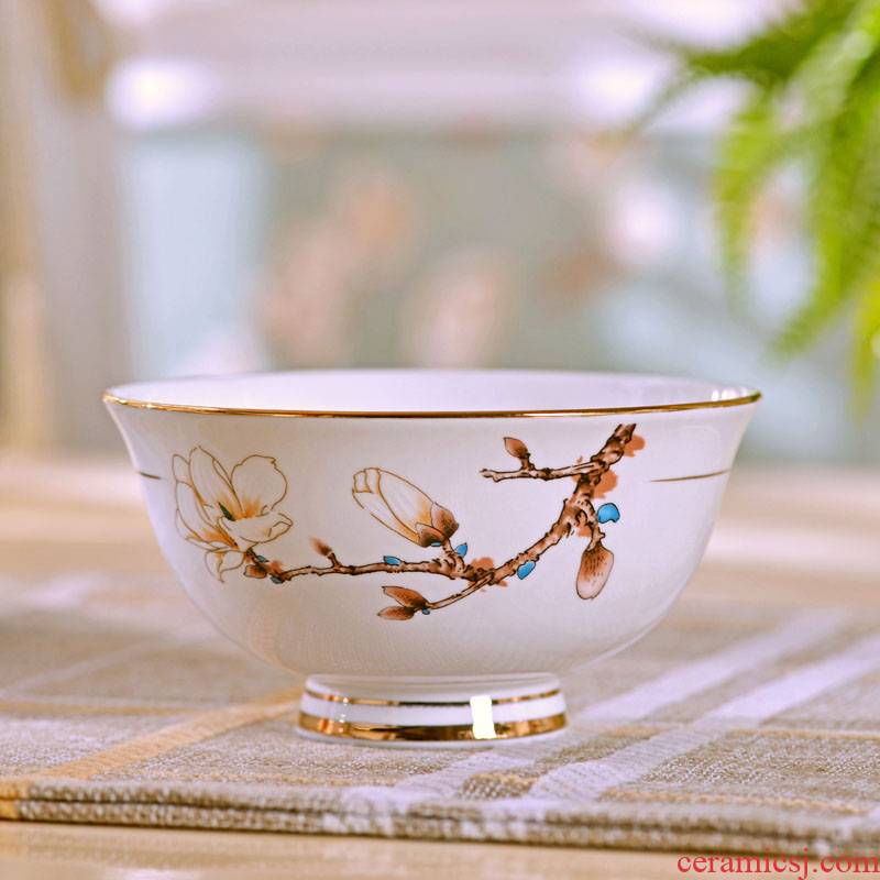 Jingdezhen European ceramic tableware rice bowls a single household eat high iron ipads bowls plates spoon set
