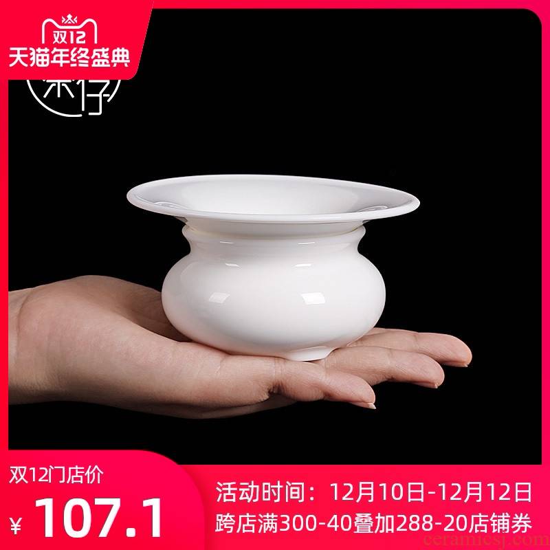 Kung fu tea set spare parts white porcelain tea tea filter) hook ceramic tea lies between tealeaf tea filter bracket
