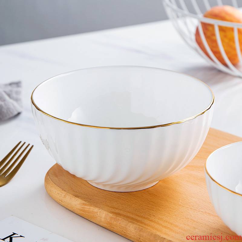 Jingdezhen ceramic xuan month creative household paint and ceramic tableware large - sized noodles in soup bowl contracted Europe type rice bowls