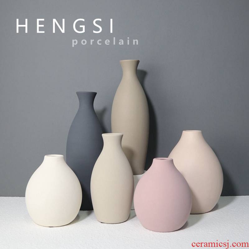 Morandi color ins Nordic household decoration decoration ceramic vase contracted style living room creative flower arranging furnishing articles