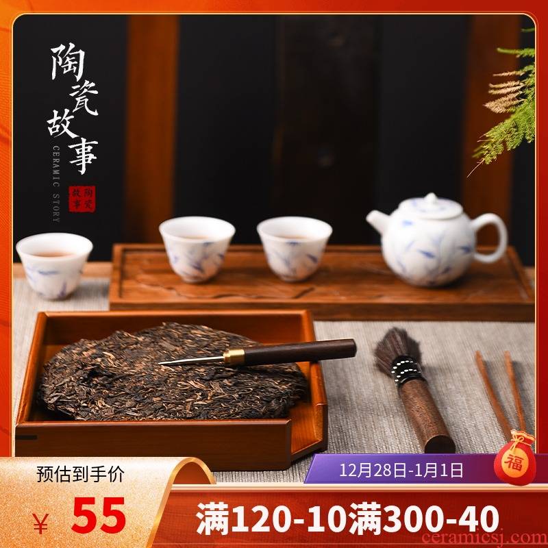 Ceramic story pu 'er tea tray openings remaining enjoy bamboo tea tray tray points tea, kungfu tea set tea accessories