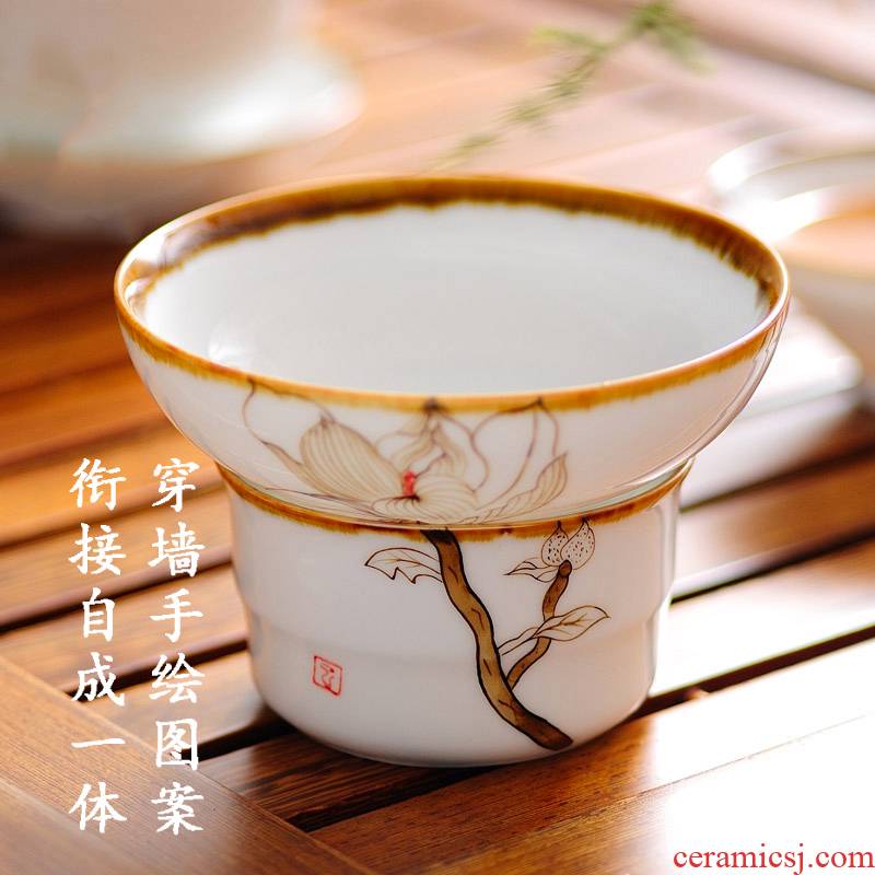 Variable hand - made ceramic creative) kung fu tea tea fight Japanese tea tea tea filter filter