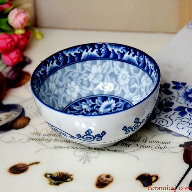 Korean ginseng treasure ceramics tableware porringer rice bowl rainbow such use creative household bowl dessert bowl v bowl bowl