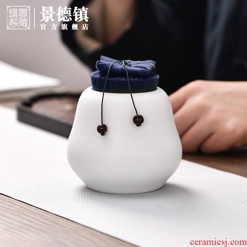 Jingdezhen tea caddy fixings manual white porcelain household gift boxes Chinese high temperature porcelain gifts tea storage tanks