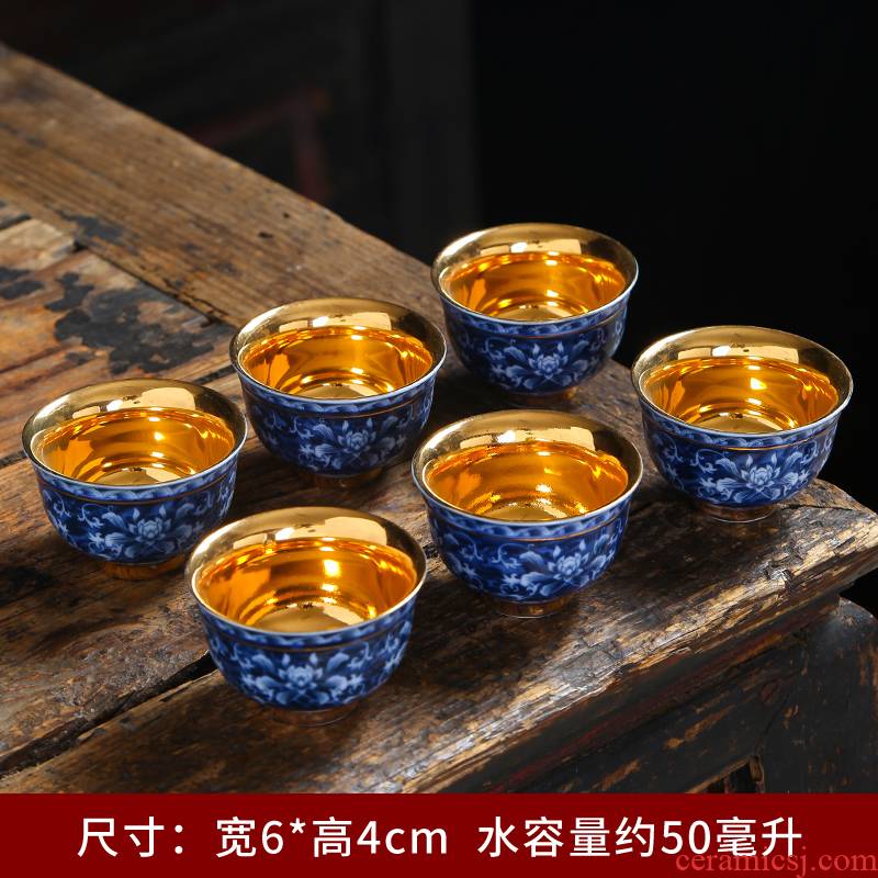 Checking out silver cup 999 sterling silver cup kung fu tea set ceramic silver mine loader the silver sample tea cup master cup single CPU