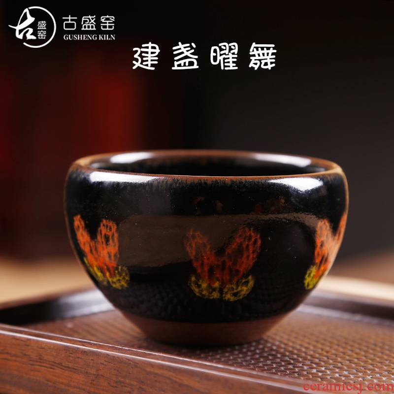 Ancient sheng up built the oil - lamp can build built single cup tea cups master hand made light of variable tea cup bowl ceramics by hand