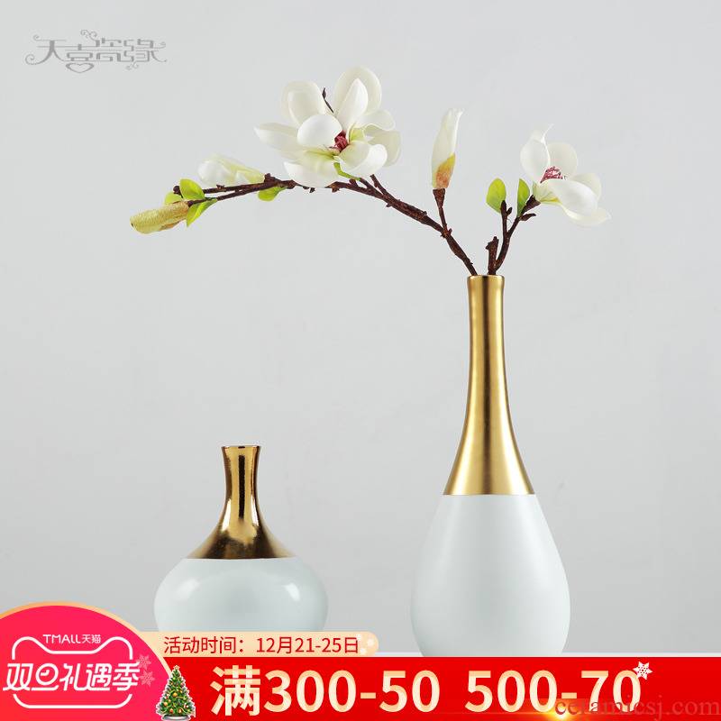 Modern Nordic light much TV cabinet ceramic vase furnishing articles, the sitting room porch table simulation flower arranging dried flower decorations