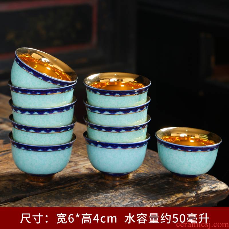 Single cup silver cup 999 sterling silver master kung fu tea cups coppering. As silver sample tea cup individual cup of blue and white porcelain enamel