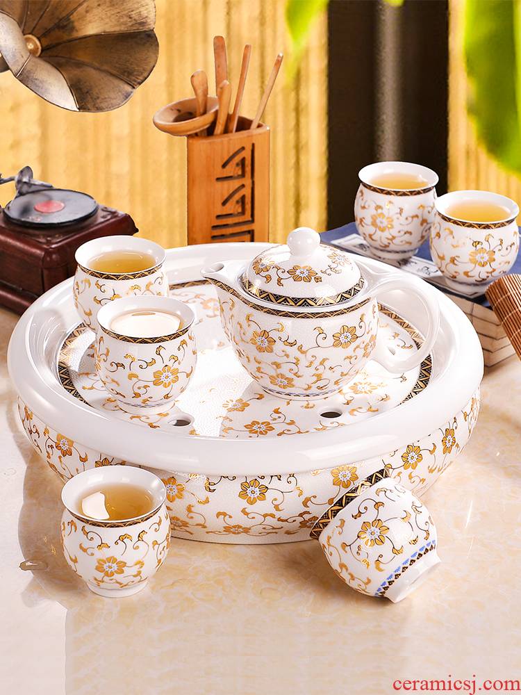 Tea set household contracted and I sitting room of Chinese style restoring ancient ways from the jingdezhen ceramic teapot teacup Tea tray