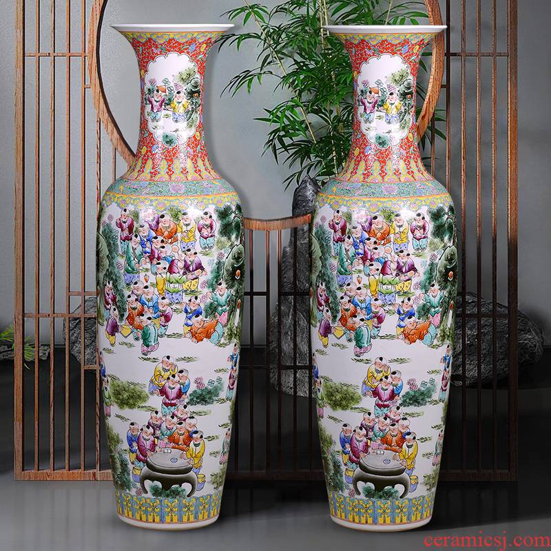 Jingdezhen ceramic vase hand - made pastel the ancient philosophers figure heavy ground hotel opening large sitting room adornment is placed