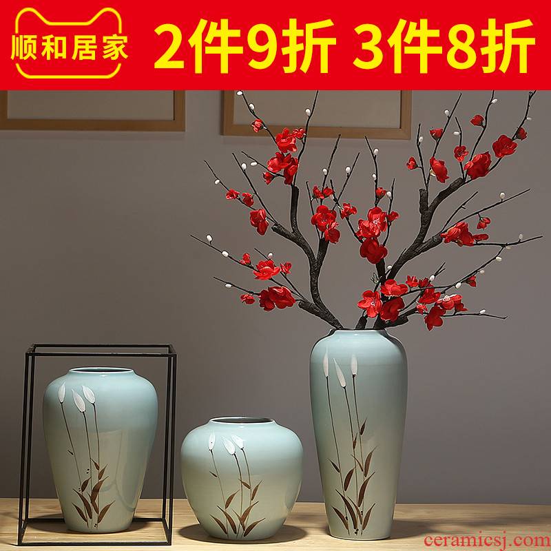 Jingdezhen ceramic furnishing articles dry flower vases, creative household adornment porcelain flower arranging Chinese I and contracted sitting room