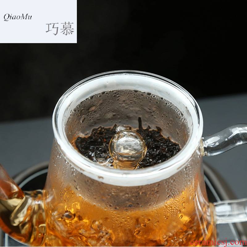 Longed for glass teapot tea boiled tea steamer home opportunely hydropower TaoLu vapors burn scented tea heat resistant high temperature and large mercifully